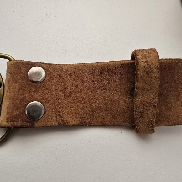 Rare Vintage Cadillac Heritage Buckle Brown Leather Belt Y2K - Picture 11 of 16